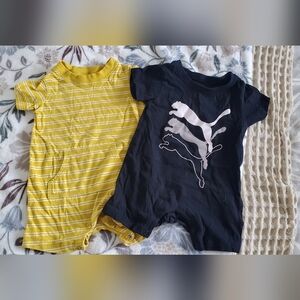 Puma Black and Yellow Infant Romper Set